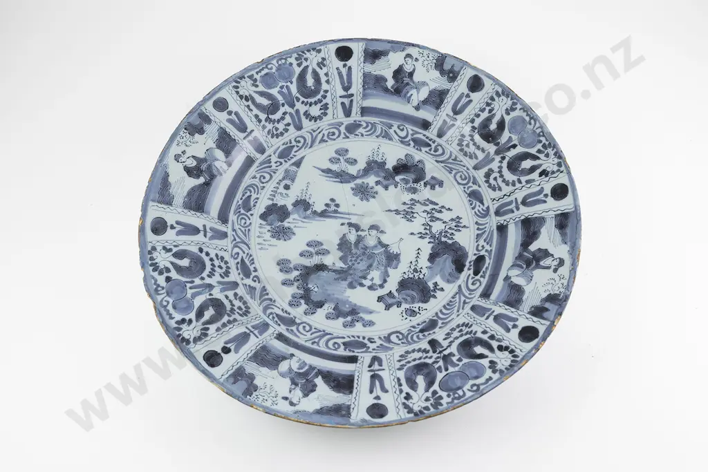 Large C17th Kraak Ware Blue & White Charger Image 1++
