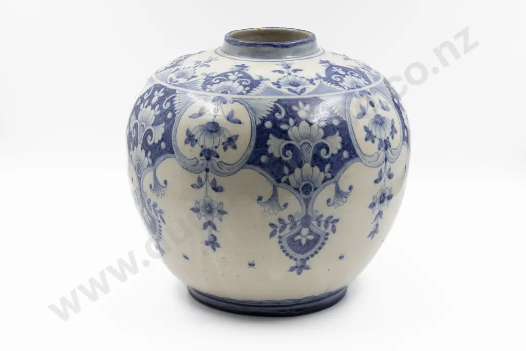 Large Portuguese Blue & White Vase Image 1++