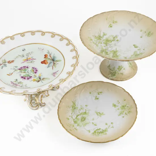 Two French Dessert Comports & Plate