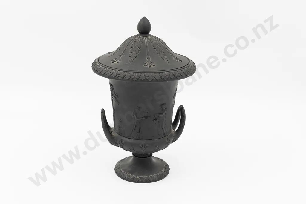Wedgwood Etruria Black Basalt Covered Urn Image 1++