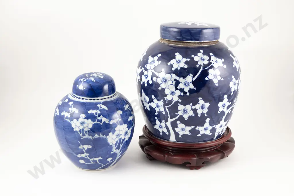 Two Late C19th/20th Chinese Covered Ginger Jars Image 1++