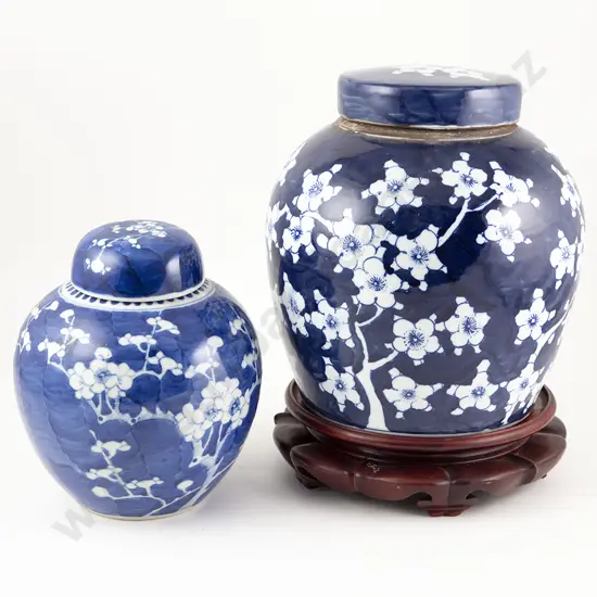 Two Late C19th/20th Chinese Covered Ginger Jars