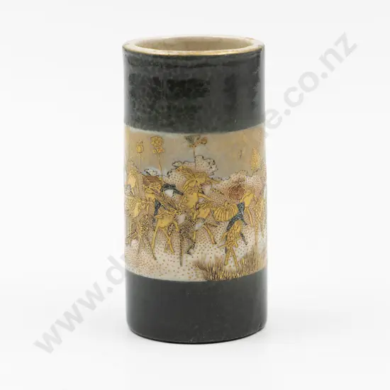 Small Fine Quality Meiji Period Satsuma Cylindrical Spill Vase