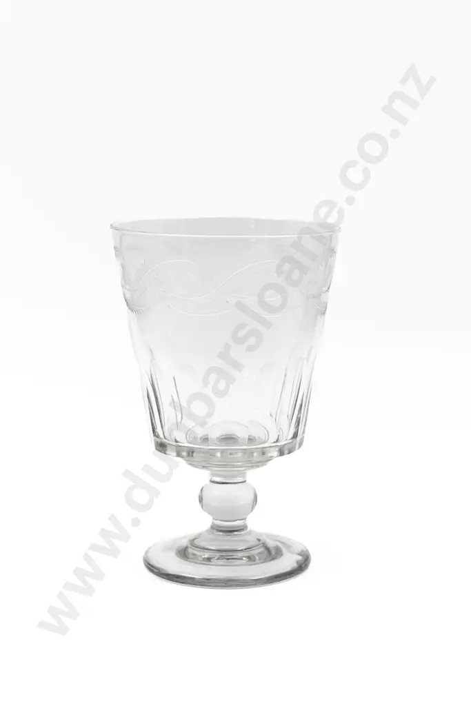 Cut Glass & Engraved Celery Vase Image 1++