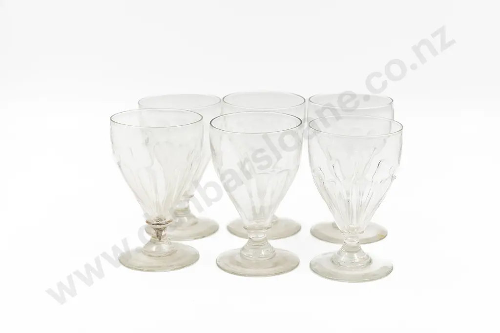 Set Six Early C19th Geo III Glass Rummers Image 1++