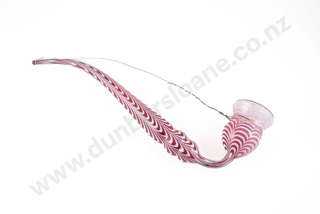 Victorian Nailsea 'End of Day' Cranberry Glass Oversize Pipe Image 1++
