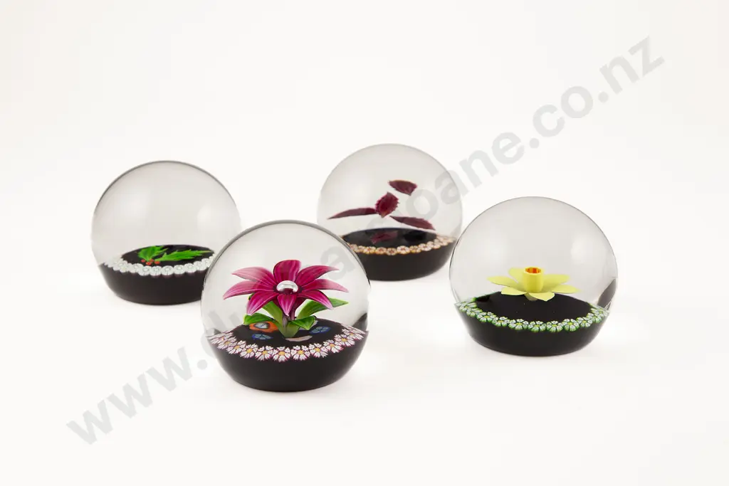 Boxed Limited Edition Set Of Four Caithness Glass "Four Seasons" Paperweights Image 1++