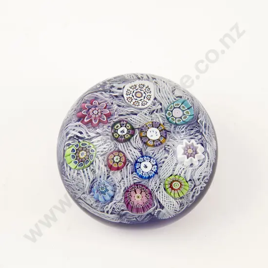Boxed Perthshire Glass Millefiori Paperweight