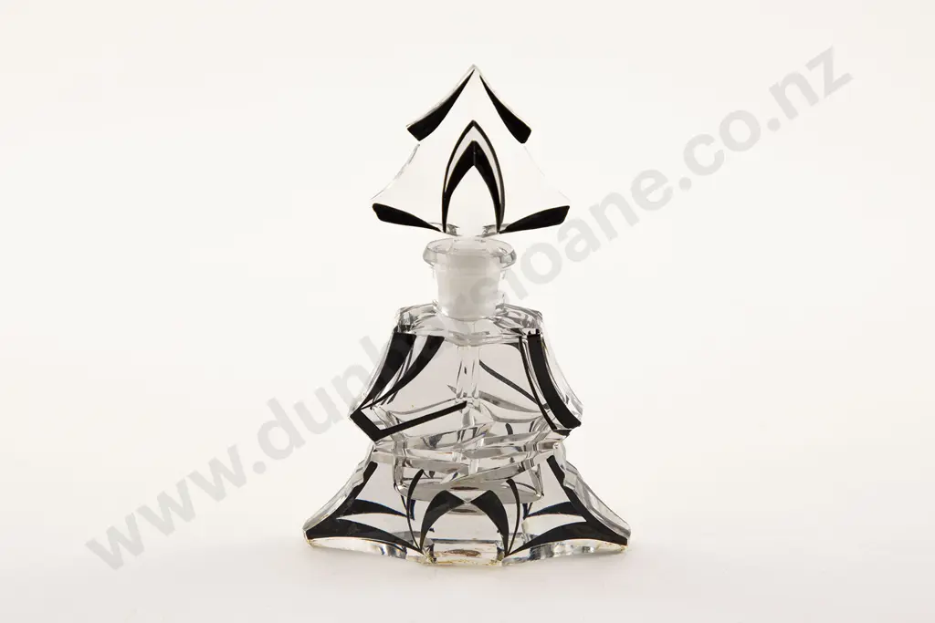 Art Deco Clear Crystal Scent Bottle Image 1++