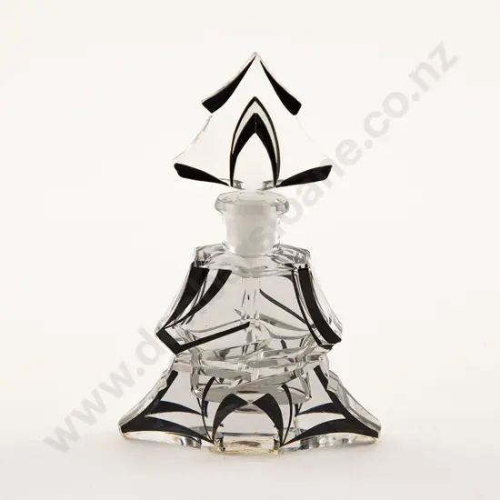 Art Deco Clear Crystal Scent Bottle