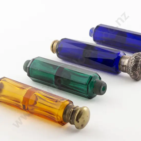 Victorian Amber Glass Double Ended Scent Bottle