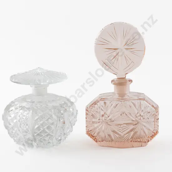 Art Deco Czech Pink Glass Scent Bottle