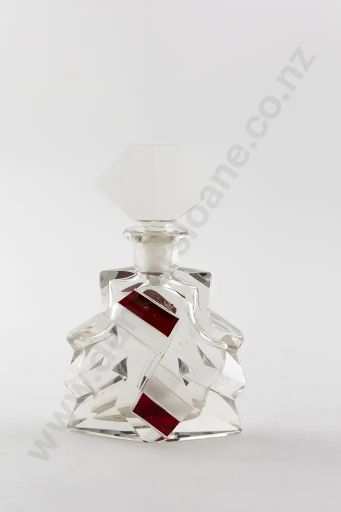Art Deco Crystal Scent Bottle Image 1++