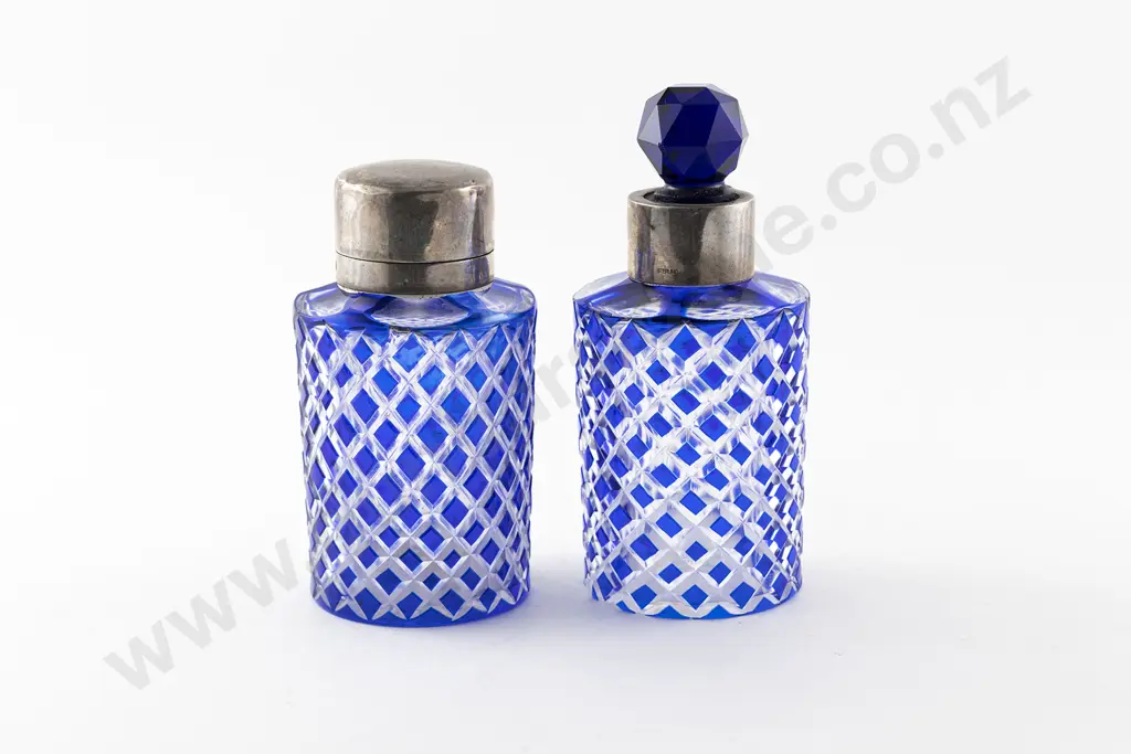 Pair Victorian Scent and Salts Bottles Image 1++