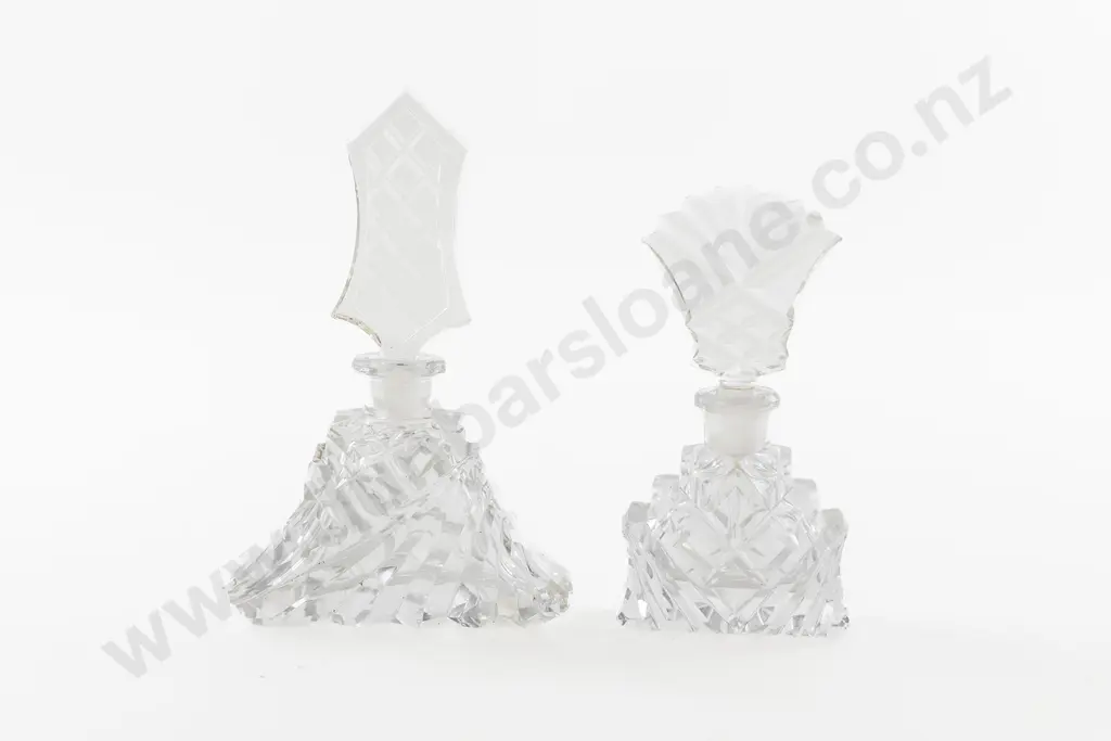 Two Czech Glass Scent Bottles Image 1++
