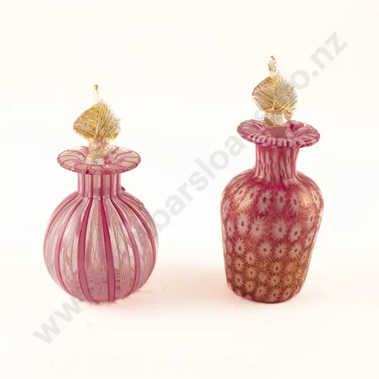 Two Mid C20th Murano Glass Scent Bottles