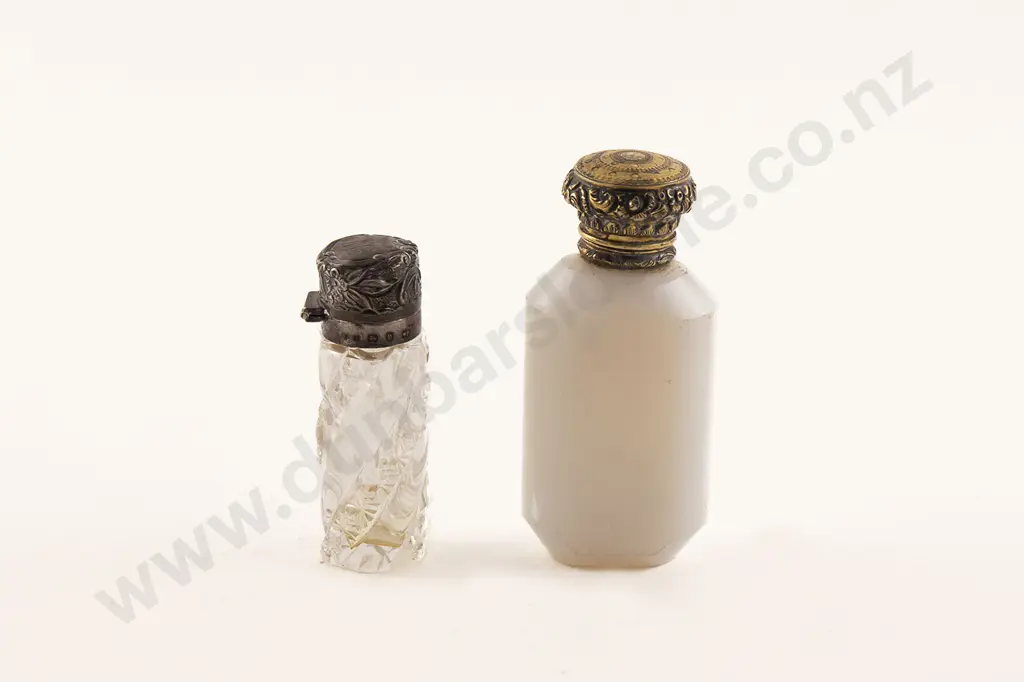 Victorian Opaque Milk Glass Salts Bottle Image 1++