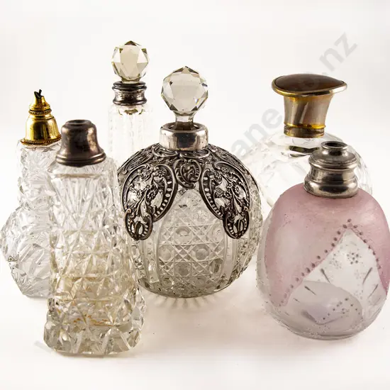 Six Victorian Scent Bottles
