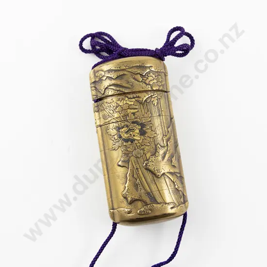Japanese Late Edo Period Gilt Lacquer Inro