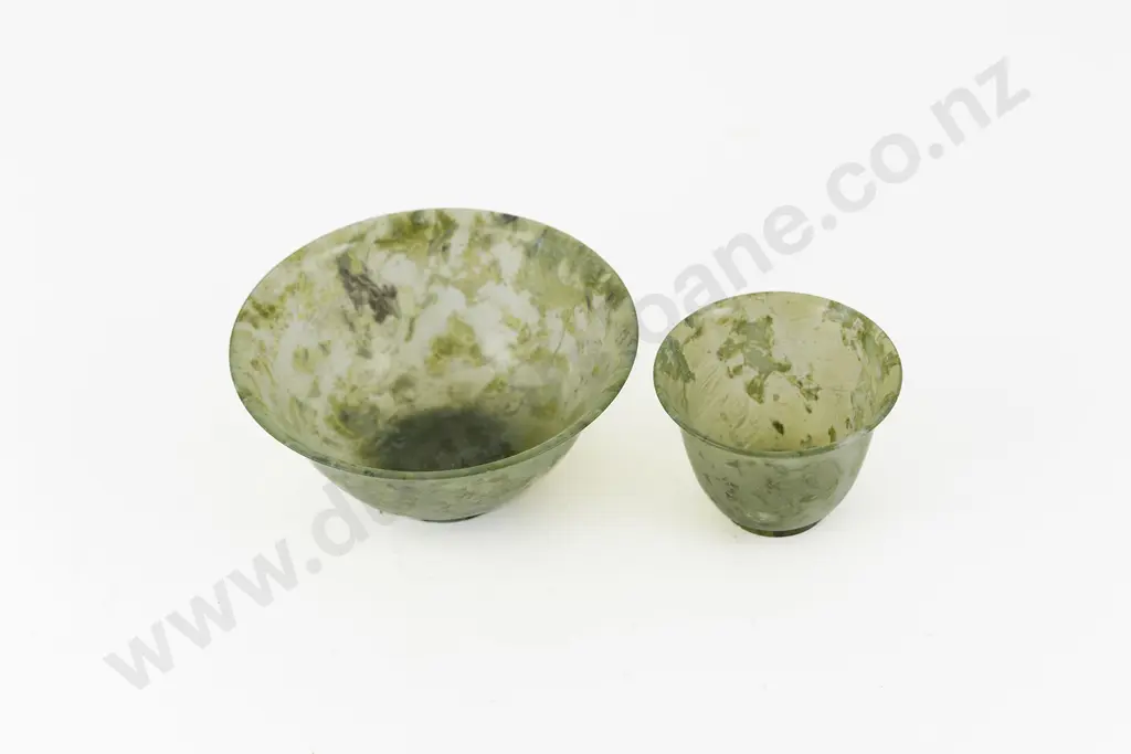 Two Small Chinese Jade Bowls Image 1++