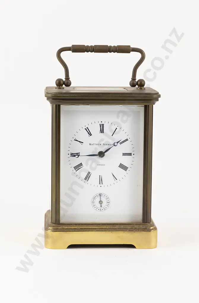 Matthew Norman Brass Cased Carriage Clock with Alarm Image 1++