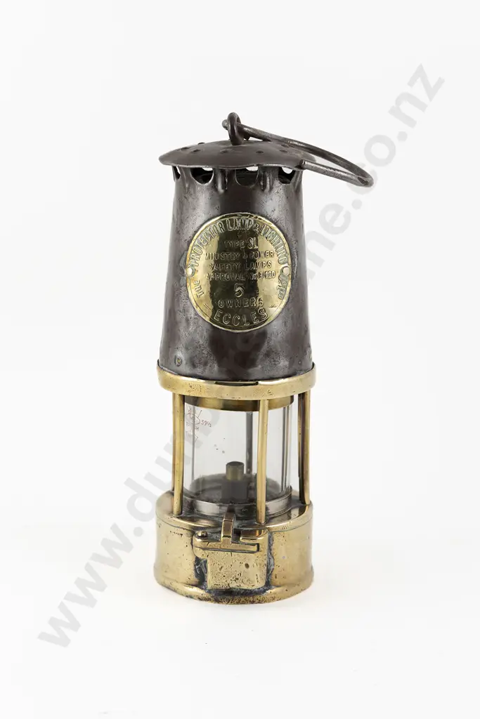 Antique Steel and Brass Miners Lamp Image 1++