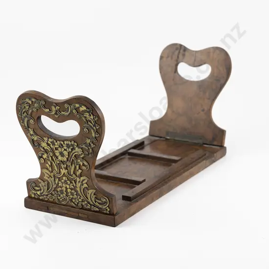 Vict Burr Walnut & Brass Mounted Telescopic Bookstand