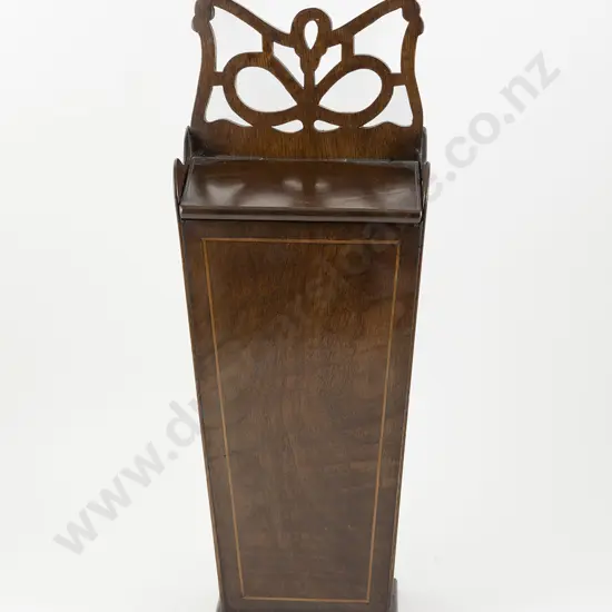 Geo III Mahogany & Inlaid Hanging Candle Box