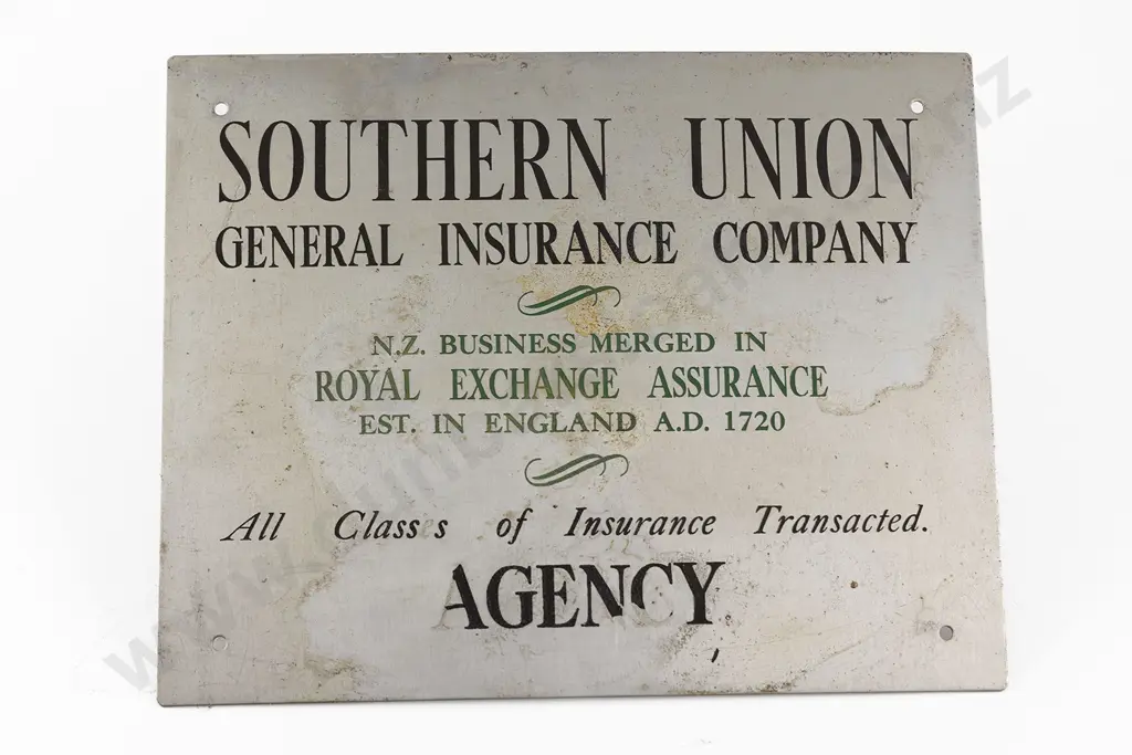 Vintage Steel and Enamel Southern Union Building Plaque Image 1++