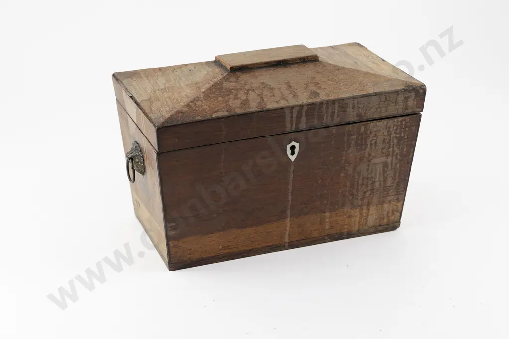 Regency Mahogany Two Section Tea Caddy Image 1++