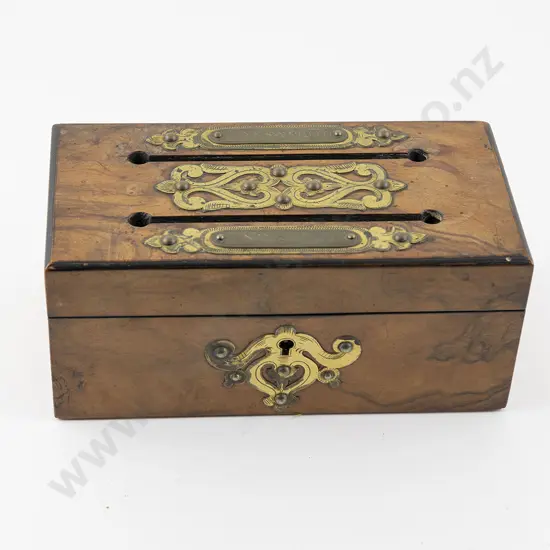 Victorian Walnut 'Answered and Unanswered' Box