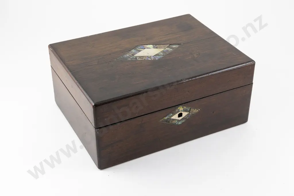 Late Victorian Walnut Work Box Image 1++