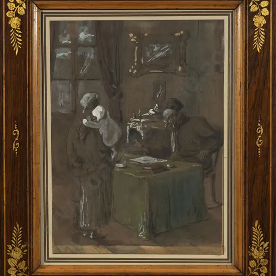 Style Of Honore Daumier - 19th Century French Lawyers Office Scene