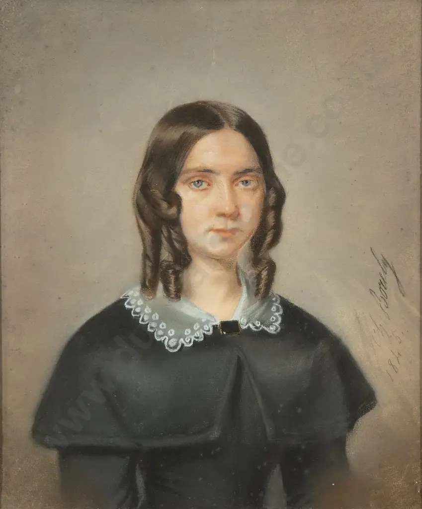 Charles Borély (French 1817-1881) - Portrait of a Young Woman Image 1++