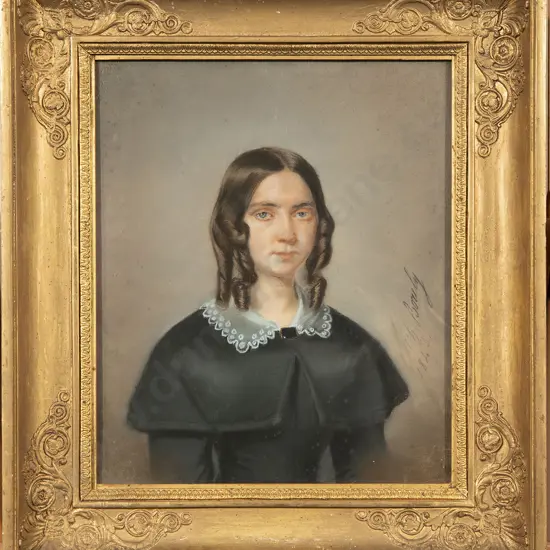 Charles Borély (French 1817-1881) - Portrait of a Young Woman