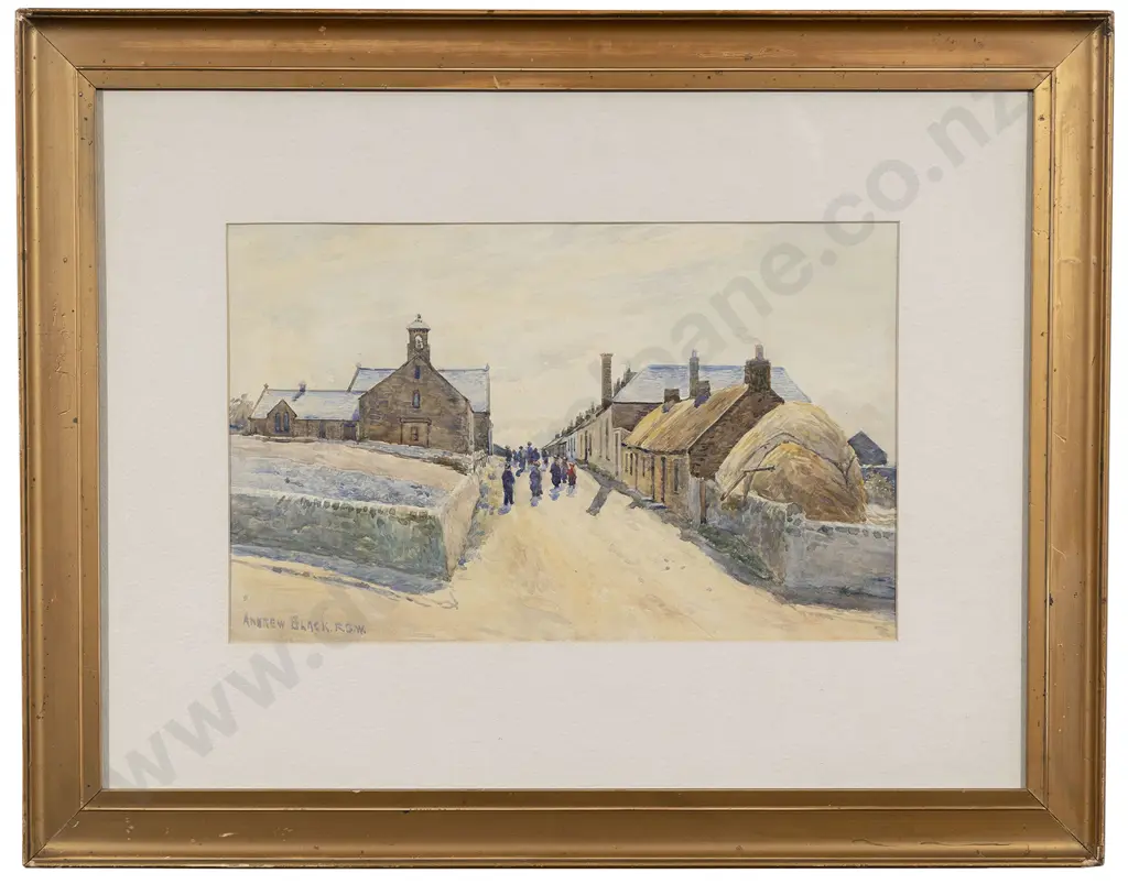 Andrew Black RSW (1850-1916) The Village Church Hopeman Image 1++