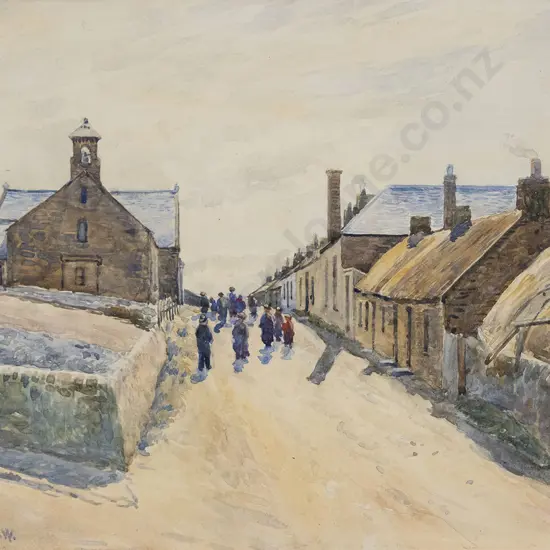Andrew Black RSW (1850-1916) The Village Church Hopeman