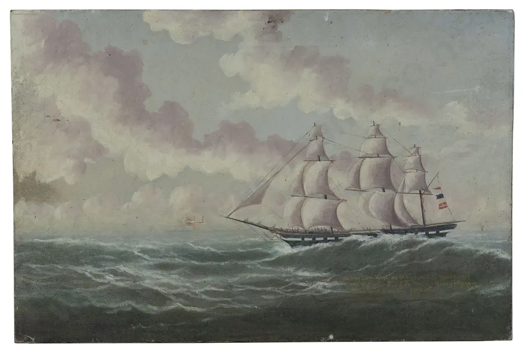 Victorian School - Study Of The Sailing Ship "Kent" Image 1++