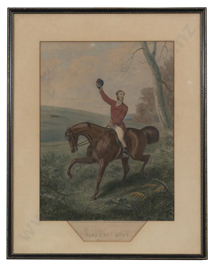 Victorian Sporting Print Tally Ho Away Image 1++