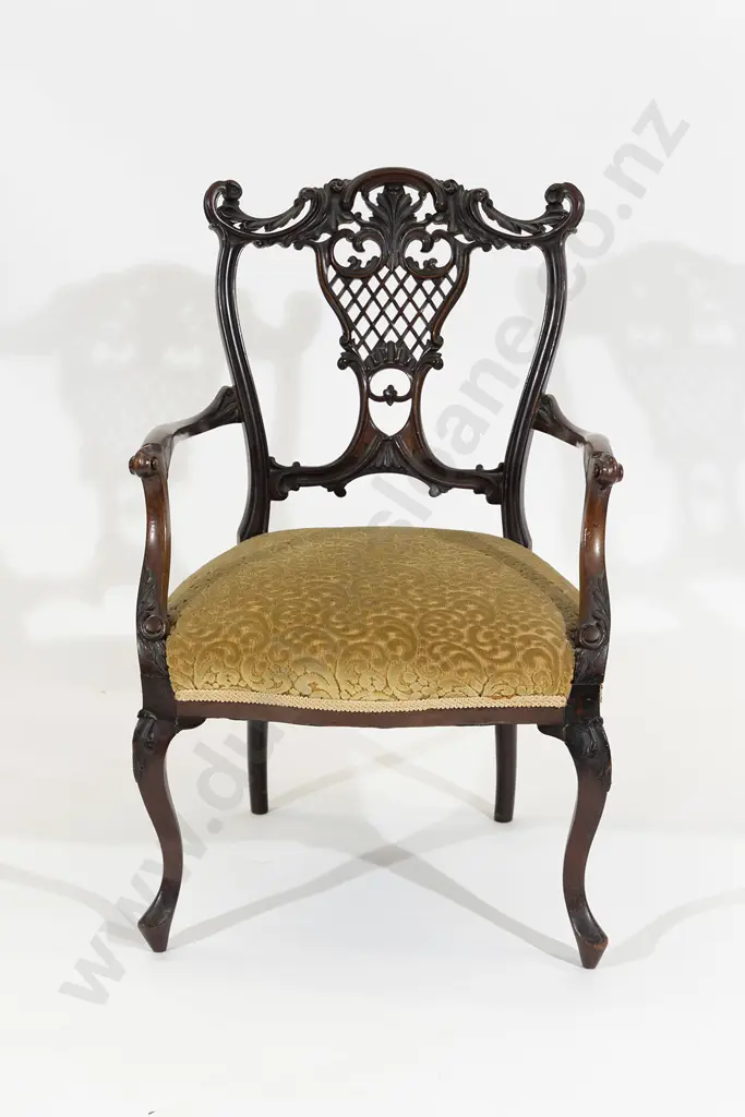 Edwardian Mahogany Framed Parlour Chair Image 1++
