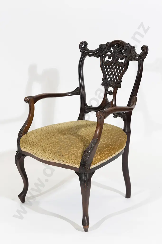 Edwardian Mahogany Framed Parlour Chair Image 1++