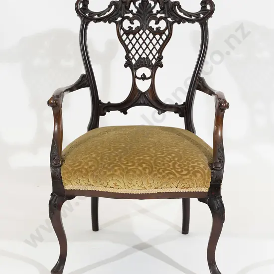 Edwardian Mahogany Framed Parlour Chair