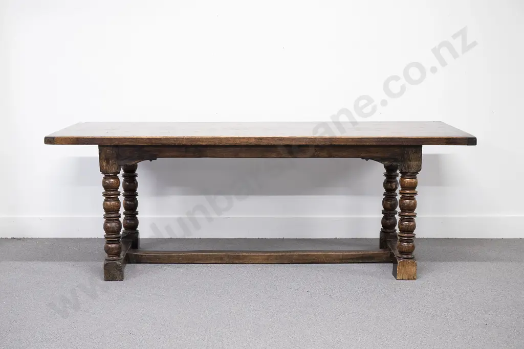 Jacobean Style Oak Refectory Dining Table Image 1++