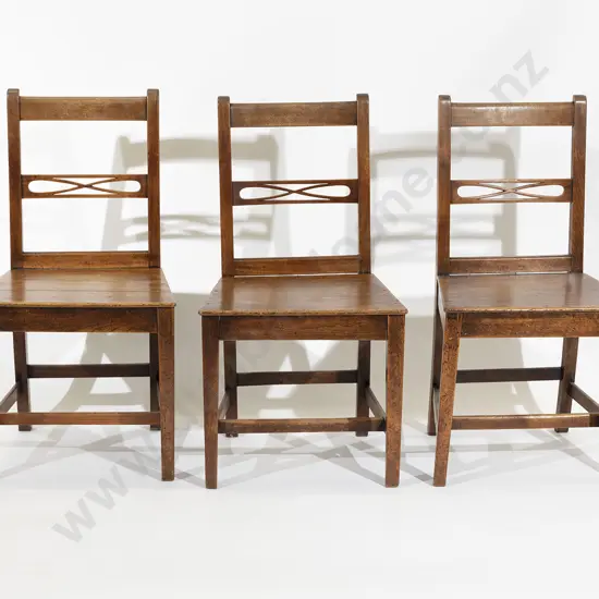 Three Geo III Country Elm Kitchen Chairs