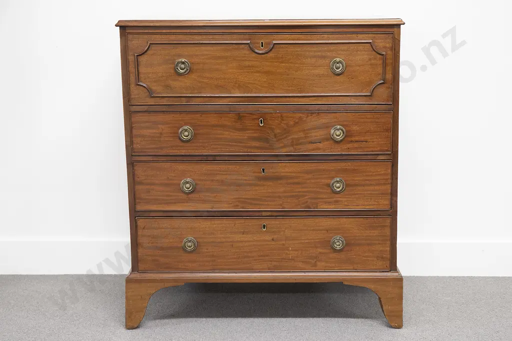 Regency Mahogany Secretaire Chest Of Drawers Image 1++