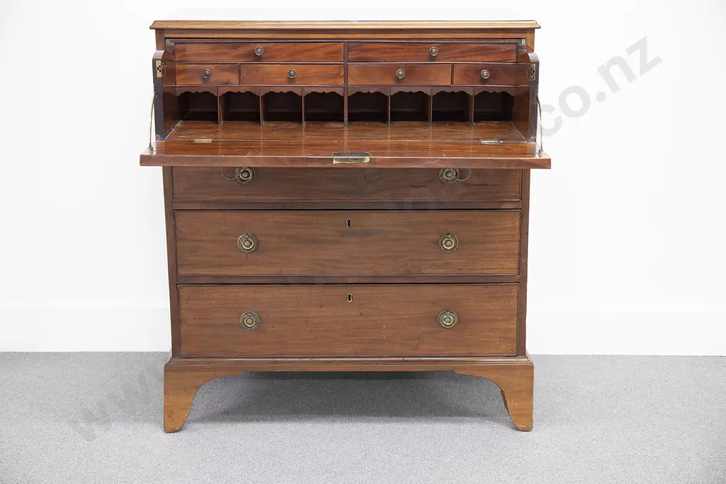 Regency Mahogany Secretaire Chest Of Drawers Image 1++