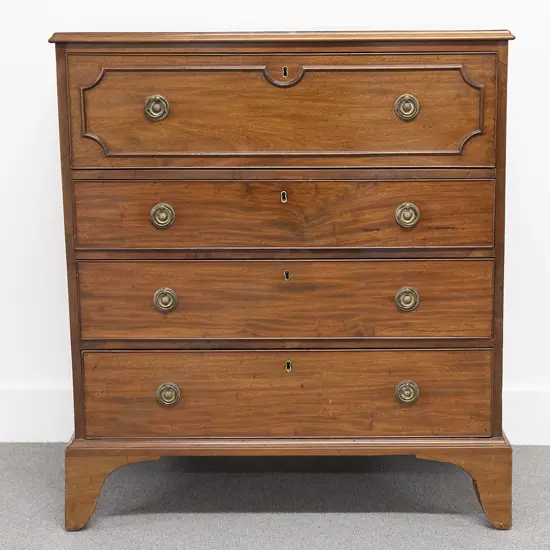Regency Mahogany Secretaire Chest Of Drawers