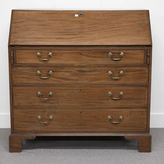 Geo III Mahogany & Inlaid Bureau