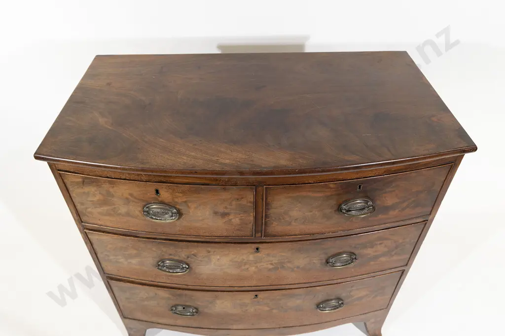 Regency Faded Flame Mahogany Small Proportion Bow Front Chest Image 1++