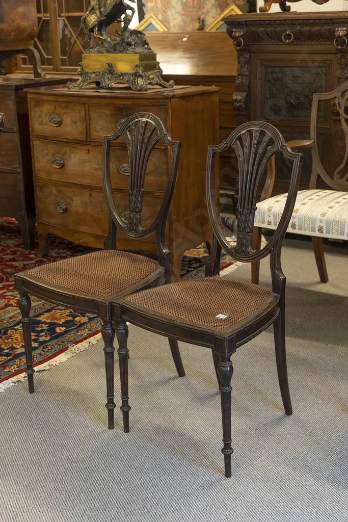 Elegant Pair Of Edwardian Adams Style Mahogany Parlour Side Chairs Image 1++